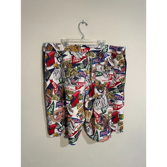 Polo Ralph Lauren Shorts Men's XLT Mascot Pennant Collegiate University Rare - Picture 7 of 13